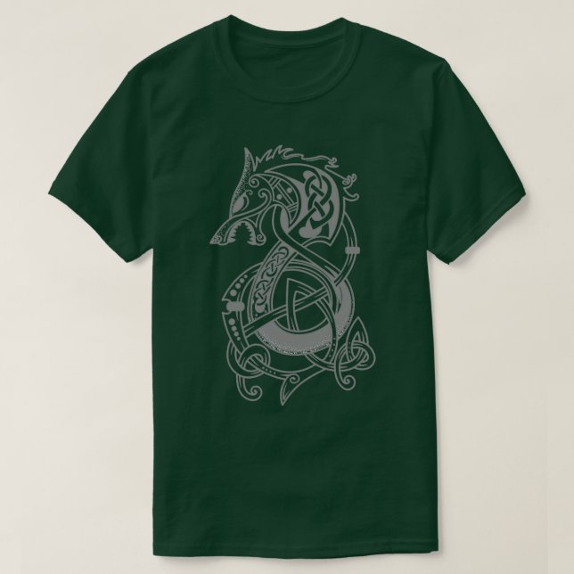 T-shirt L'argent Viking Wolf Fenrir (Design devant)
