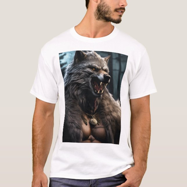 T-shirt L'argent Werewolf : Embodent de la conception de T (Devant)
