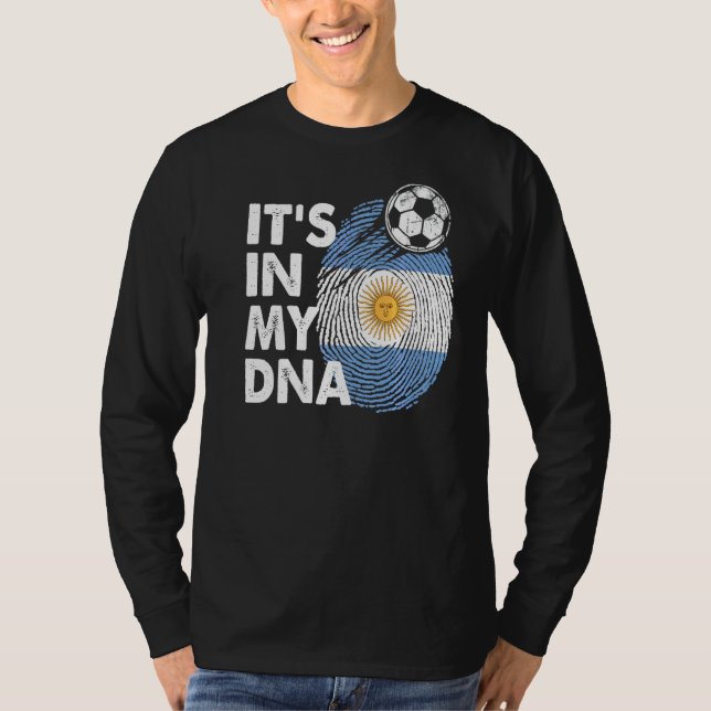 T-shirt L'Argentine Dans Mon Adn Argentine Drapeau Équipe  (Devant)
