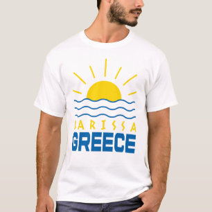 T-shirt Larissa Grèce Soleil et Blanc des hommes de mer