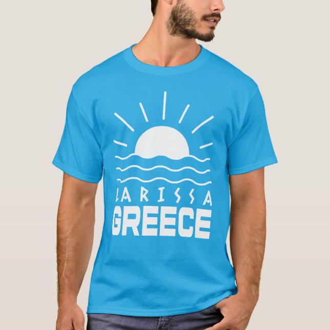 T-shirt Larissa Grèce Sunshine et le Turquoise des hommes  (Devant)