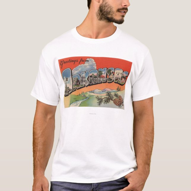 T-shirt L'Arkansas (scène de paysage) - grande lettre (Devant)