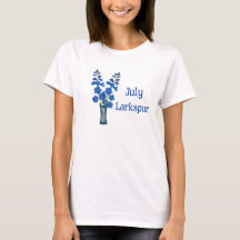 Larkspur Delphinium Aquarelle Art Anniversaire Jui