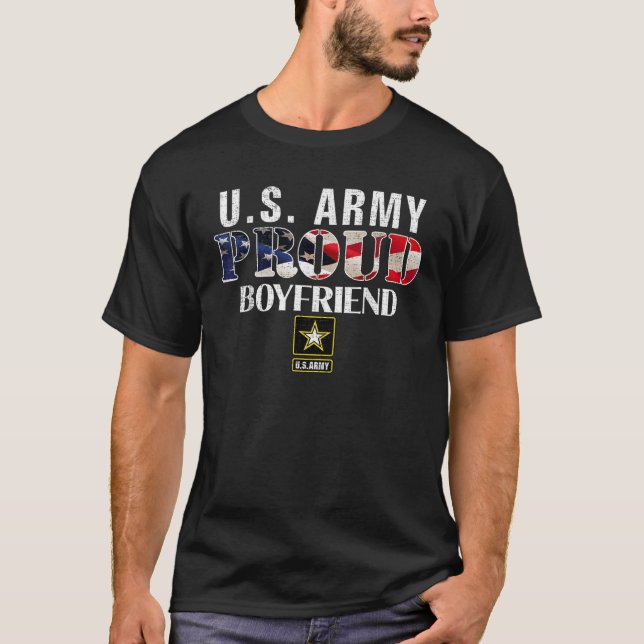 T-shirt L'Armée Américaine Fière Boyfriend Avec Militar Dr (Devant)