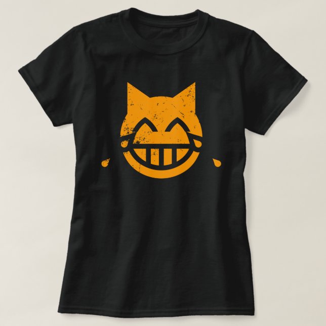 T-shirt Larmes de Joy Grunge Chat Emoji (Design devant)