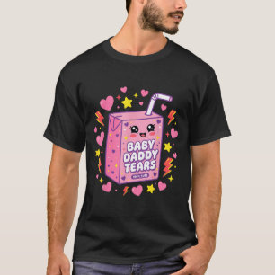 T-shirt Larmes de Papa Bébé Kawaii Boîte de Jus Mignon Drô
