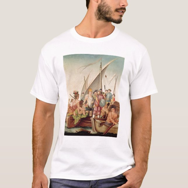 T-shirt L'arrivée de Hernando Cortes au Mexique (Devant)
