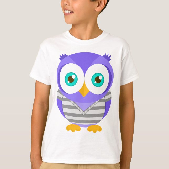 T-shirt Larry le hibou pourpre (original) (Devant)