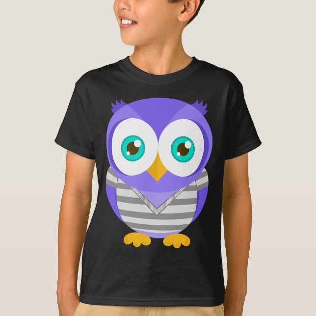 T-shirt Larry le hibou pourpre (original) (Devant)