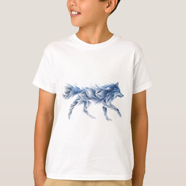 T-shirt L'art Abstrait du loup : Illustration géométrique  (Devant)