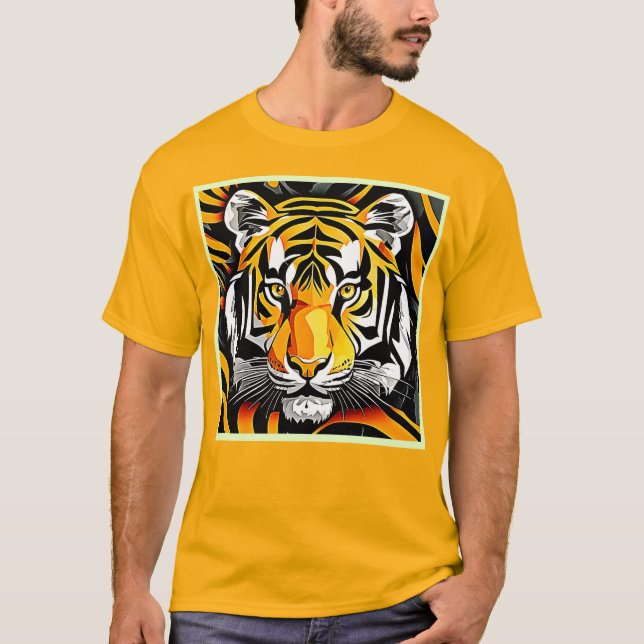 T-shirt L'art Abstrait du tigre (Devant)