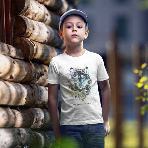 T-shirt L'art animal Husky Sibérien personnalisé   bleu po