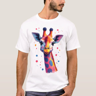 T-shirt L'art animalier africain Le girafe coloré pour drô