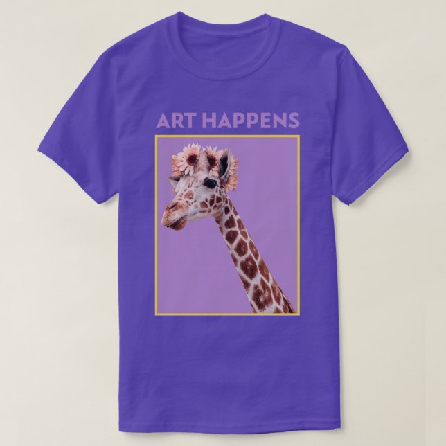 T-shirt L'art arrive Giraffe Art (Design devant)