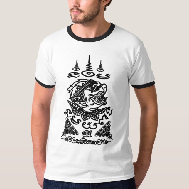 T-SHIRT L'ART ASIATIQUE DE YANT BOUDDHA CONÇOIT HANUMAN (Devant)