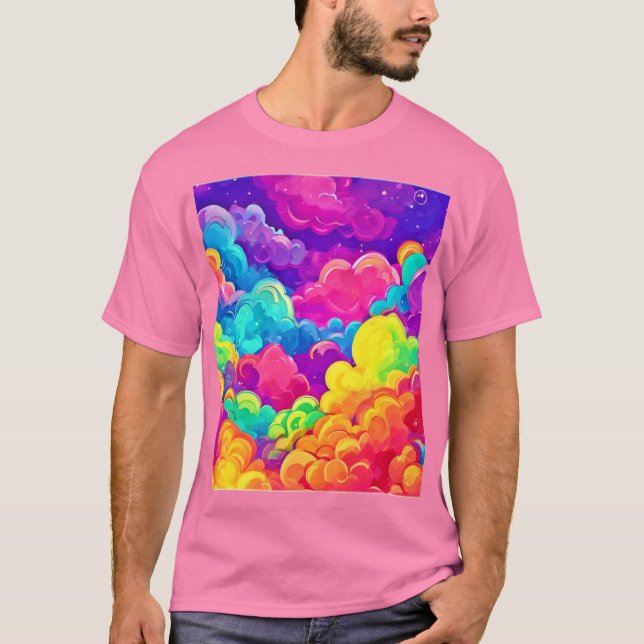 T-shirt L'Art Cloudscape coloré (Devant)
