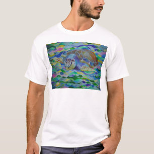 T-shirt L'art coloré de la tortue luge