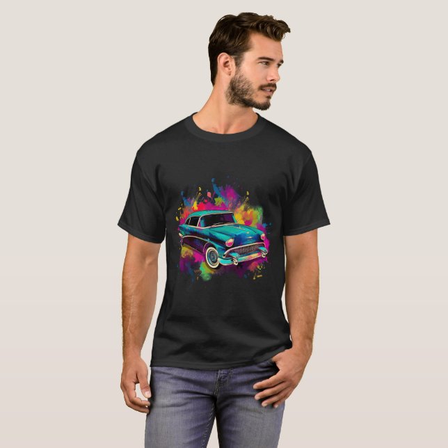 T-shirt L'art coloré de l'automobile (Devant entier)