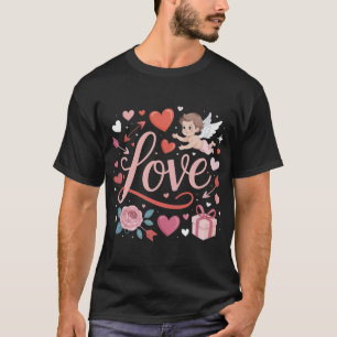 T-shirt L'art de l'amour de Cupidon Cœur Mignon Saint-Vale