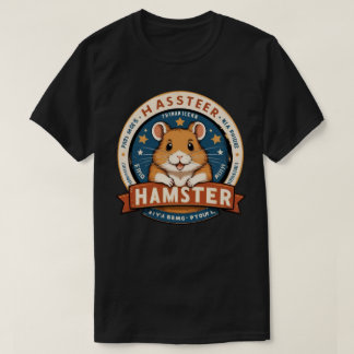 T-shirt L'art de l'emblème des anneaux de hamster rétro