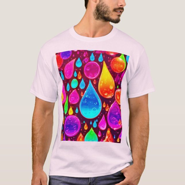 T-shirt L'art de Neon Raindrops (Devant)