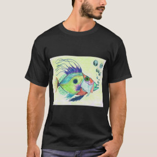 T-shirt L'art de poissons funky - Par Sharon Cummings