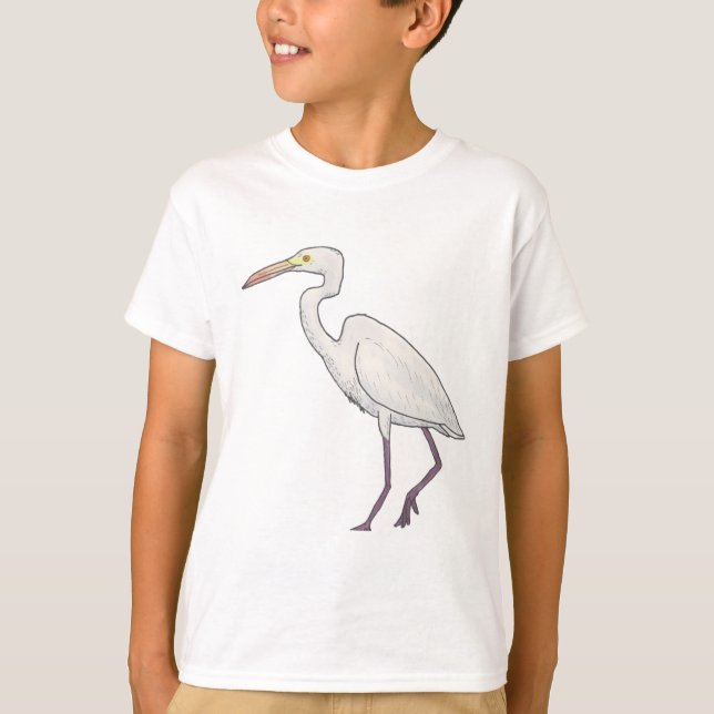 T-shirt L'art des oiseaux d'aigrettes (Devant)