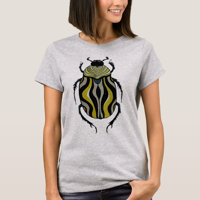 T-shirt L'art du dendroctone rayé par l'Insect Lover (Devant)