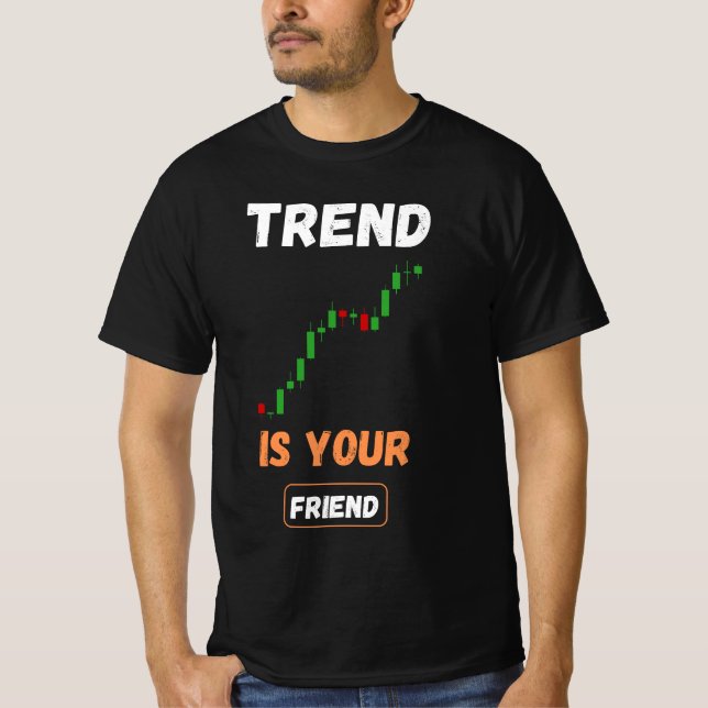T-shirt L'art du graphique de trading : La tendance est vo (Devant)