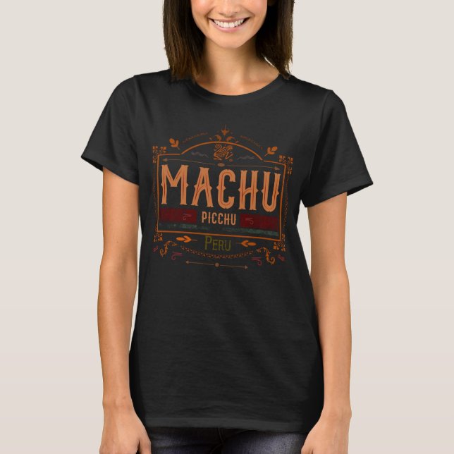T-shirt L'art du logo péruvien Machu Picchu (Devant)