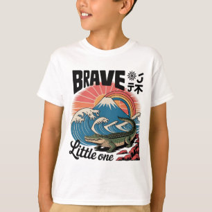T-shirt L'art du petit crocodile courageux - Rétro Japonai