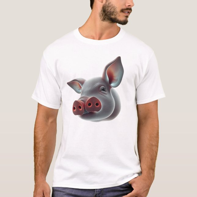 T-shirt L'art du visage flottant de cochon (Devant)