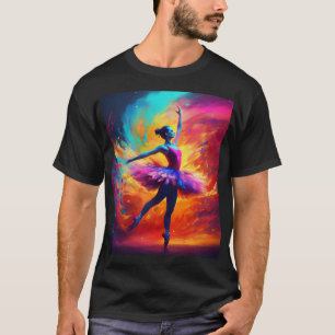 T-shirt L'art d'une danse ballerina féminine sauvage