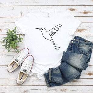 T-shirt L'art en ligne minimaliste de colibri en vol