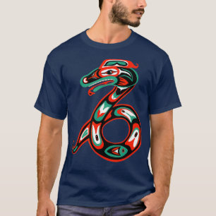 T-shirt L'art haïda Totem de serpent cadeau amérindien