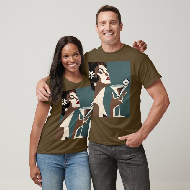 T-shirt L'Art Moderne du Milieu du Siècle La DIva Martini (Unisexe)