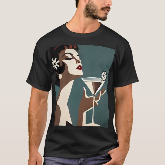 T-shirt L'art moderne du milieu du siècle La DIva Martini (Devant)