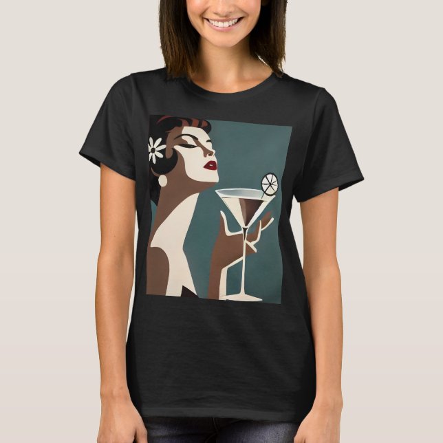 T-shirt L'Art Moderne du Milieu du Siècle La DIva Martini (Devant)