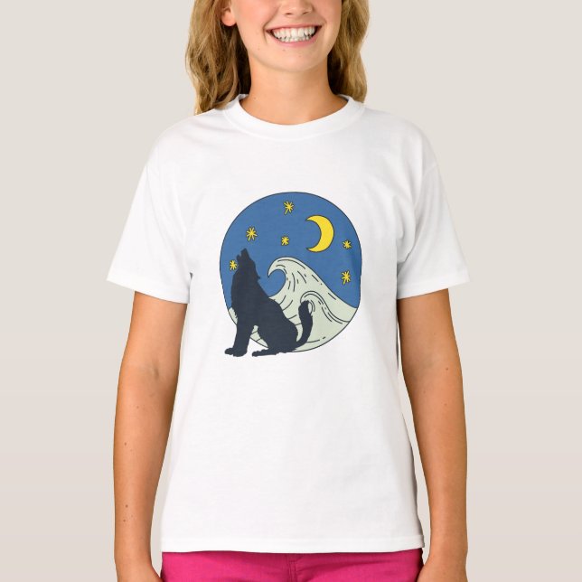 T-shirt L'art mystique du loup céleste (Devant)