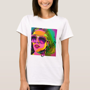T-shirt L'Art numérique coloré de Smokin Jolie Dame