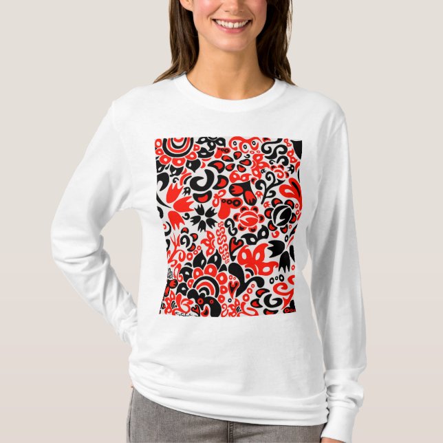 T-shirt L'art populaire ukrainien motif floral abstact (Devant)