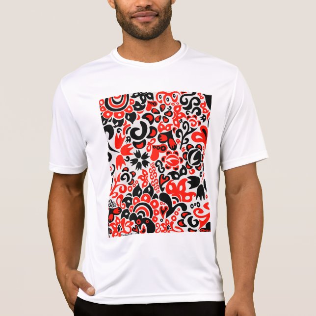T-shirt L'art populaire ukrainien motif floral abstact (Devant)