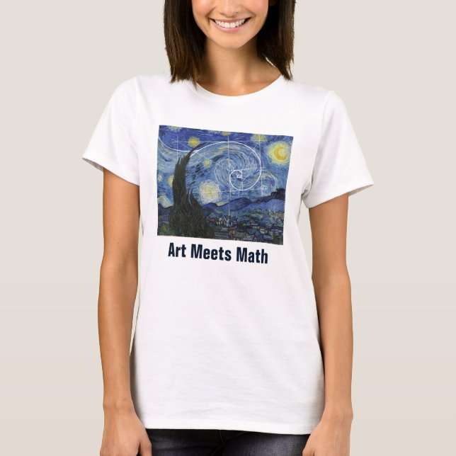 T-shirt L'art rencontre les mathématiques, Van Gogh rencon (Devant)