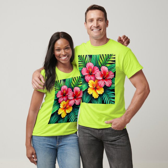 T-shirt L'art tropical des Hibiscus (Unisexe)