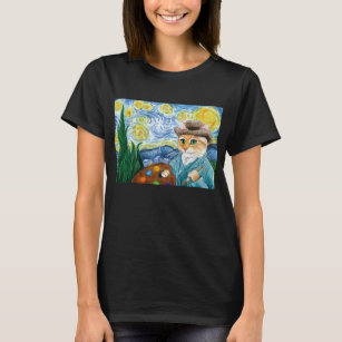 T-shirt L'artiste mignon de nuit étoilée de Van Gogh de