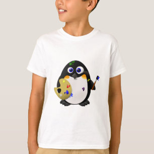 T-shirt "L'artiste" -- Pingouin mignon de peintre