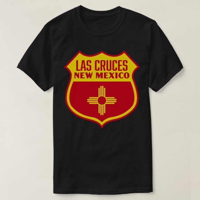 T-shirt Las Cruces Nouveau-Mexique Retro Drapeau Bouclier  (Design devant)