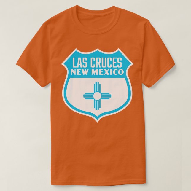 T-shirt Las Cruces Nouveau-Mexique Retro Pavillon bleu (Design devant)