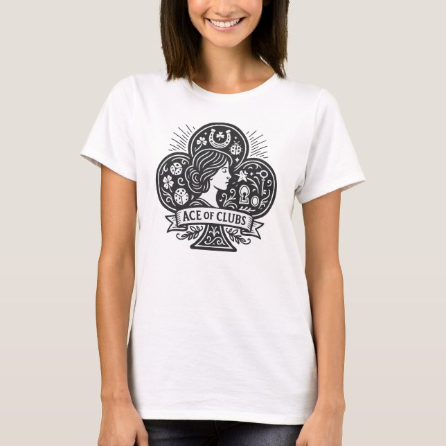 T-shirt L'As des Clubs — Lady Luck Cameo (Devant)