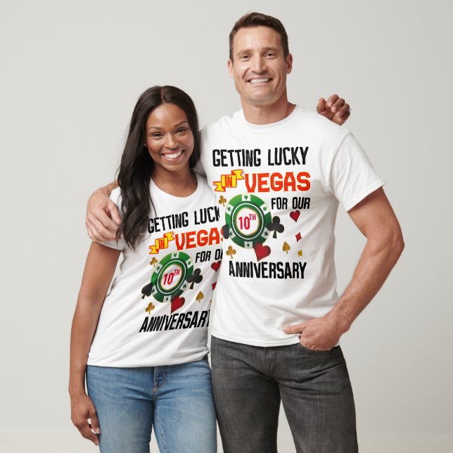 T-shirt Las Vegas Anniversaire Lucky Couple Correspondance (Unisexe)